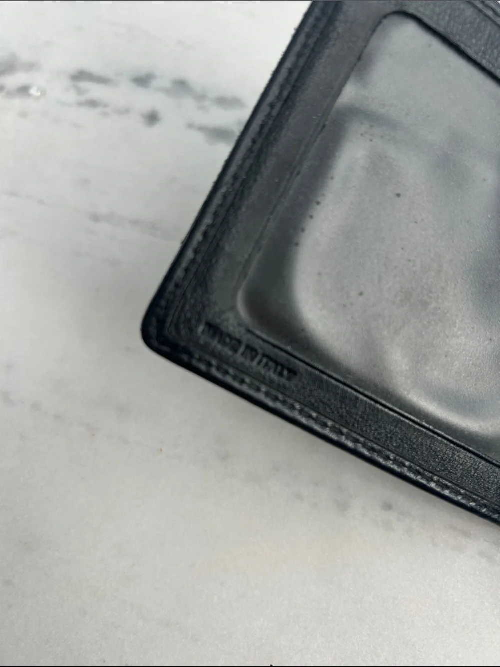 Men’s Burberry black on black plaid Leather Bifold Wallet